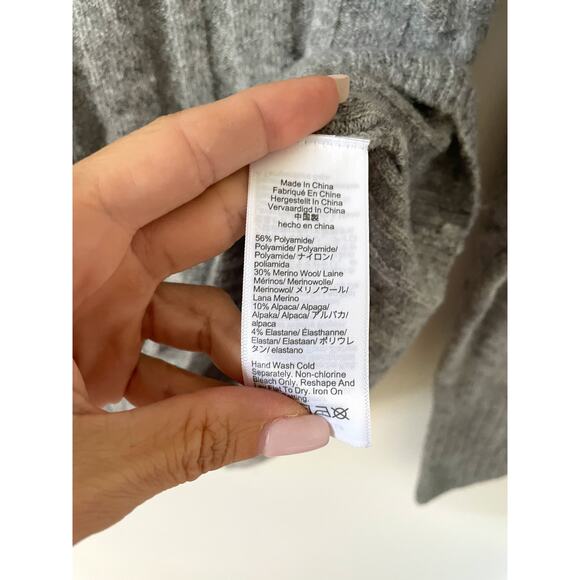 J. Crew Ribbed Oversized Merino Wool Alpaca Soft Turtleneck Gray Size XS NEW - Picture 7 of 7